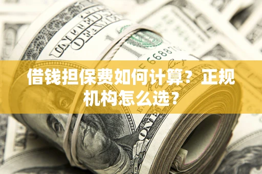 济南借钱担保费如何计算？正规机构怎么选？