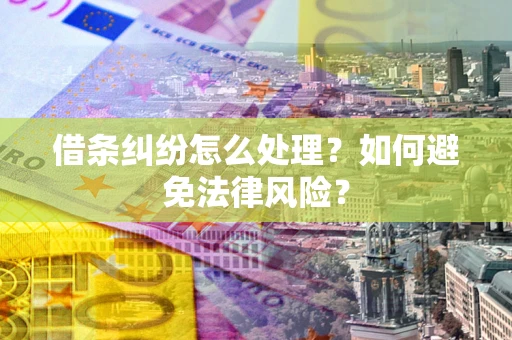济南借条纠纷怎么处理？如何避免法律风险？